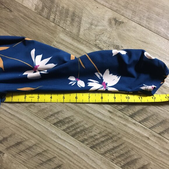 Classy Blue Floral Belted Retro Maxi Dress - Picture 16 of 16